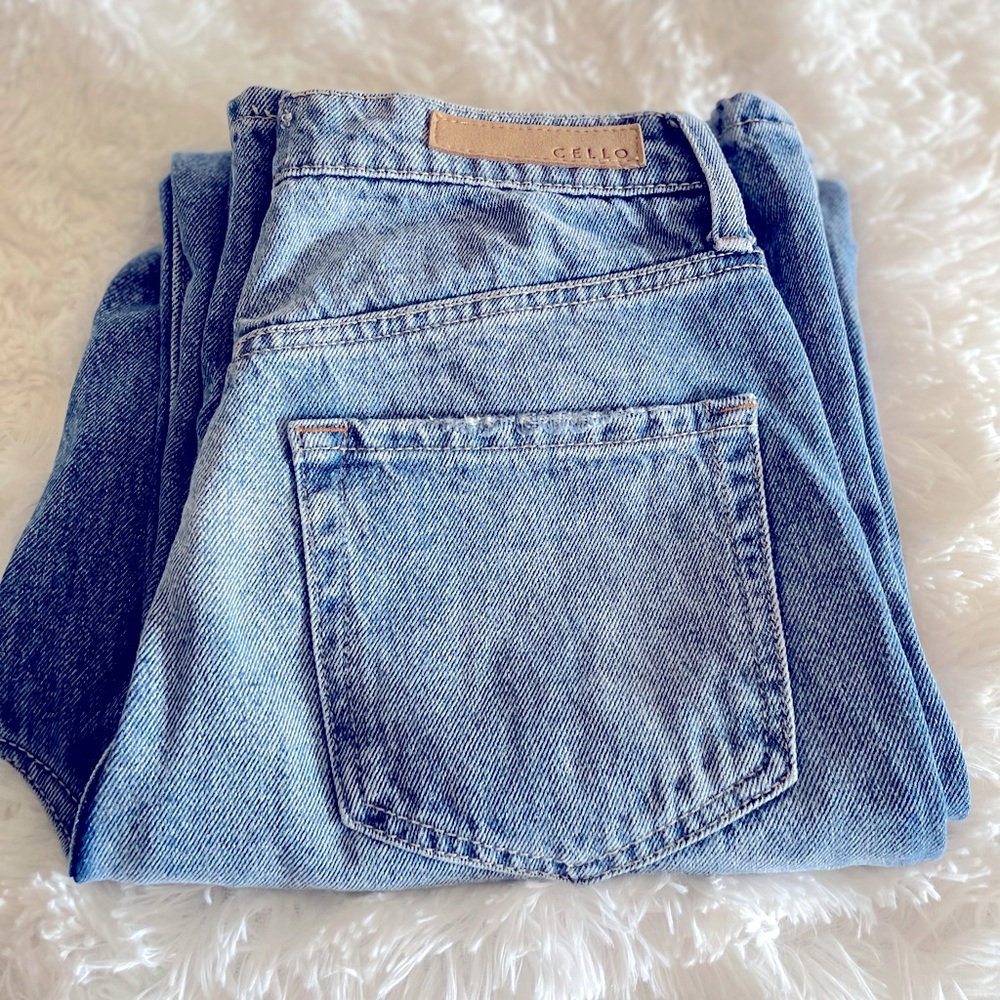 Cello High-waisted straight leg blue jeans size 3